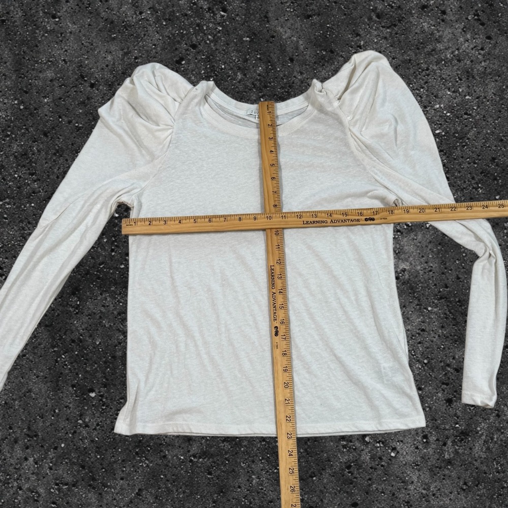 NWT‎ Z Supply Womens White Puff Sleeve Long Sleeve Top ZT214358 Cream Size L NWT - Picture 6 of 7